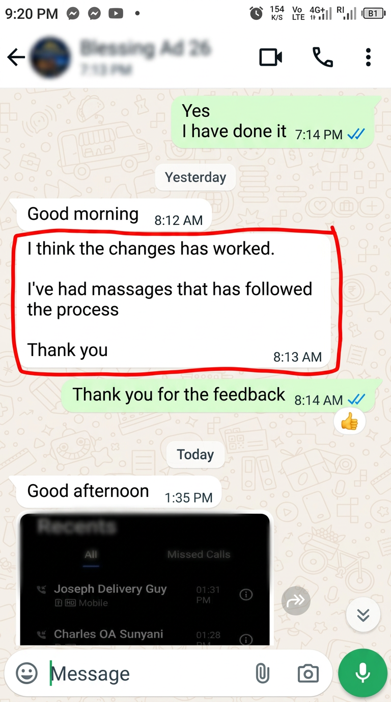 Highlighted client testimonial: Service client reporting new enquiries